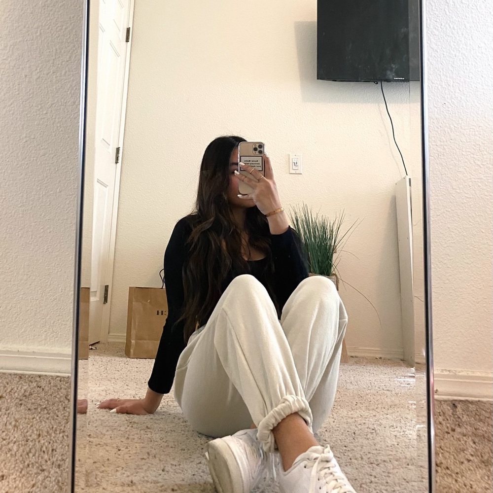 light beige/ khaki sweatpants